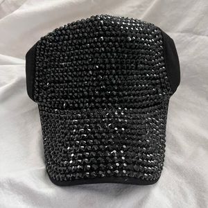 Bling Studded Hat Black Rhinestones Cap Trucker Hat Shiny Snapback